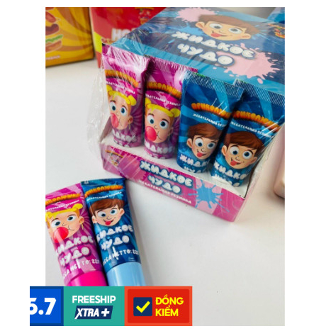 [ SiêuRẻ]  Kẹo gum kẹo cao su hình tuýp kem đánh răng Nga 22gr date mới siêu rẻ