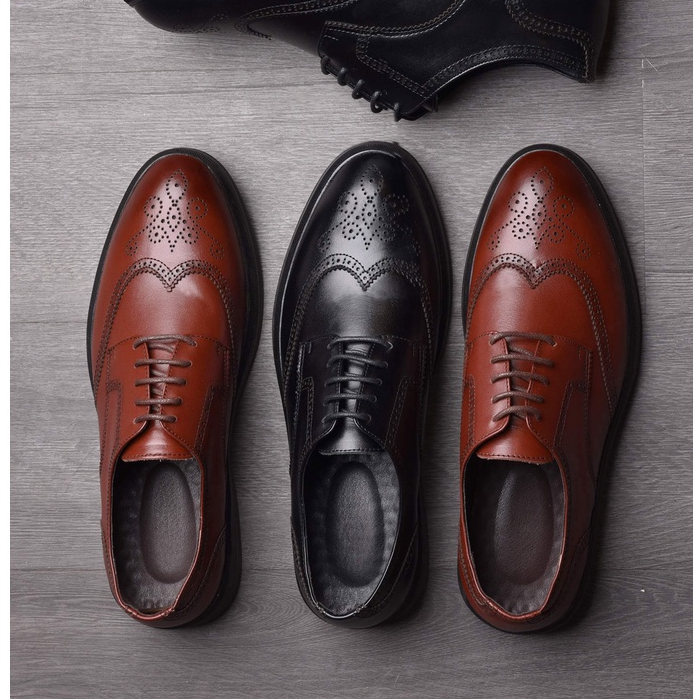 Giày Oxford Nam Công Sở Da Bò Thật Nguyên Tấm Cao Cấp