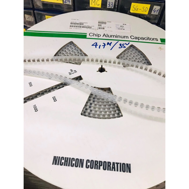 Set 50 tụ nhôm dán các loại: 1uf/50V - 4,7uf/35V - 4,7uf/50V - 47uf/16V - 220uf/10V- 220uf/16v