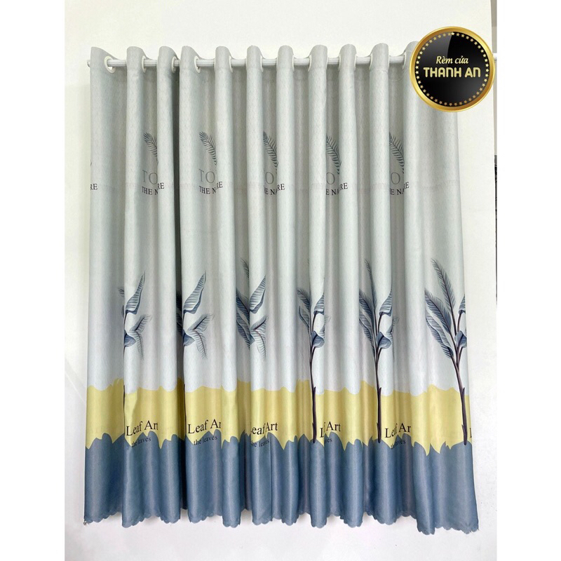 TA008 Rèm cửa chính, rèm cửa sổ, rèm cửa phòng ngủ, rèm trang trí, rèm ngăn phòng chống nắng, họa tiết cây trúc