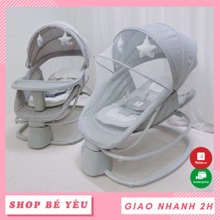 Nôi rung cho bé 🌸 𝑭𝒓𝒆𝒆𝒔𝒉𝒊𝒑 🌸 Nôi điện đa năng Mastela 8113 - 8114 kèm màn chống muỗi