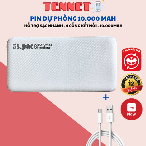 Sạc Dự Phòng 10000Amh Pin Dự Phòng 5S Pace ?Chính Hãng Hàng Việt Nam? Bảo Hành 12 Tháng