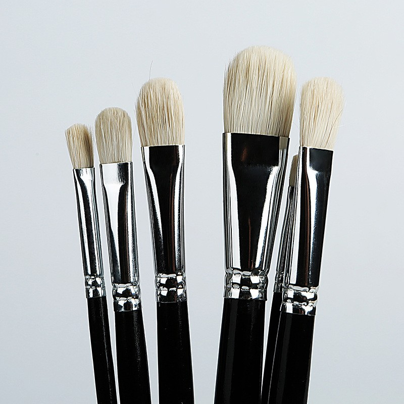 Bộ 6 cây cọ lông lợn XINBOWEN vẽ sơn dầu, Acrylic