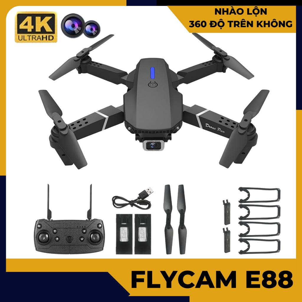 Máy Bay Điều Khiển Từ Xa 4 Cánh K8 Pro - Flycam Mini E88/ BẢN NÂNG CẤP E89 PRO XOAY 360 độ, 2 Camera