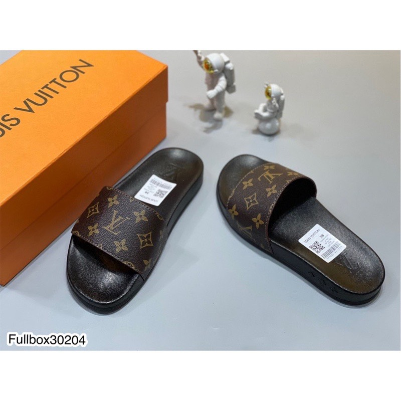 Dép Nam Lv cao cấp full box - Dép quai ngang LV nam SPF Đế Cao Su - Có Hộp Tặng Kèm