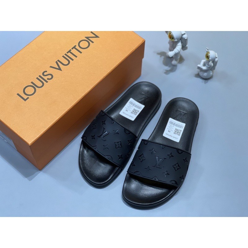 Dép Nam Lv cao cấp full box - Dép quai ngang LV nam SPF Đế Cao Su - Có Hộp Tặng Kèm