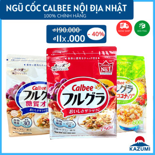 Ngũ cốc Calbee, ngũ cốc trái cây yến mạch tốt cho sức khỏe, túi 380g nội địa Nhật [T10/2024]