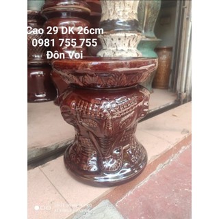 Đôn Voi Kê Chậu Gốm Sứ Bát Tràng,Kệ da lươn trang trí chậu cây