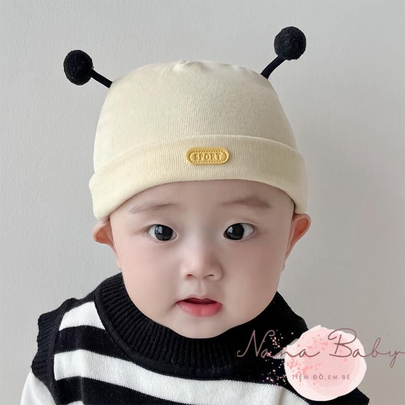 Mũ cho bé Nanababy chất liệu cotton gắn tai ong đáng yêu cho bé MD249