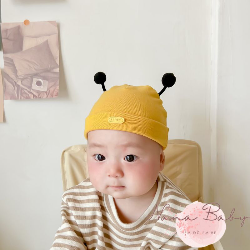 Mũ cho bé Nanababy chất liệu cotton gắn tai ong đáng yêu cho bé MD249