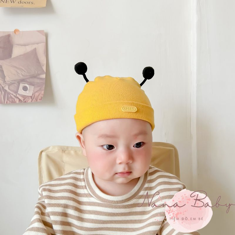 Mũ cho bé Nanababy chất liệu cotton gắn tai ong đáng yêu cho bé MD249