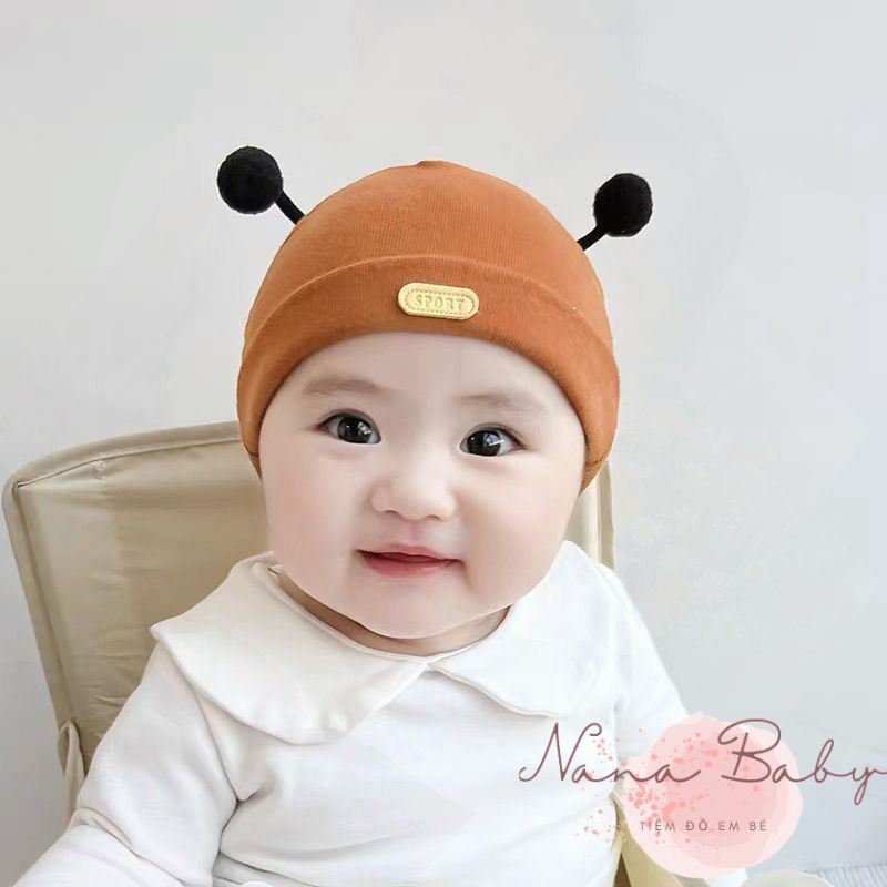 Mũ cho bé Nanababy chất liệu cotton gắn tai ong đáng yêu cho bé MD249