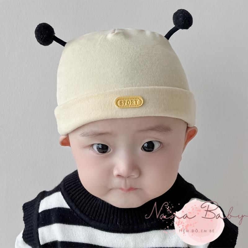 Mũ cho bé Nanababy chất liệu cotton gắn tai ong đáng yêu cho bé MD249