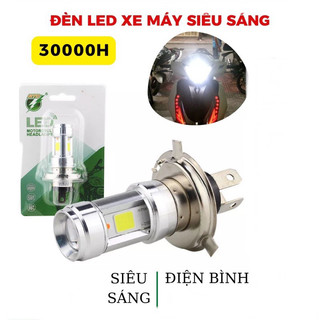 Đèn pha Led H4 /3 tim siêu sáng cho xe máy