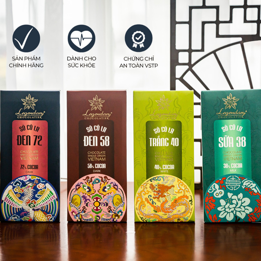 Bộ sưu tập Socola 80g dạng Thanh cacao nguyên chất loại thượng hạng Socola Legendary