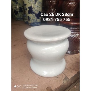 Đôn Trắng Kê Chậu Gốm Sứ Bát Tràng,Kệ da lươn trang trí chậu cây