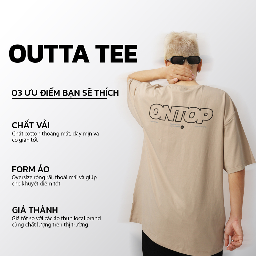 Áo thun local brand chính hãng ONTOP form rộng tay lỡ nhiều màu - Outta O17-T3