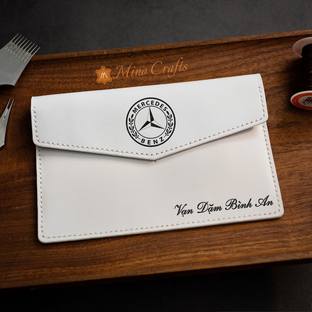 Bao Da Đăng Kiểm - Khắc Logo MERCEDES - Đồ Thủ Công Cao cấp