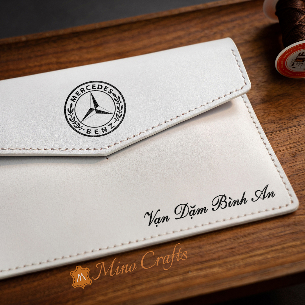 Bao Da Đăng Kiểm - Khắc Logo MERCEDES - Đồ Thủ Công Cao cấp