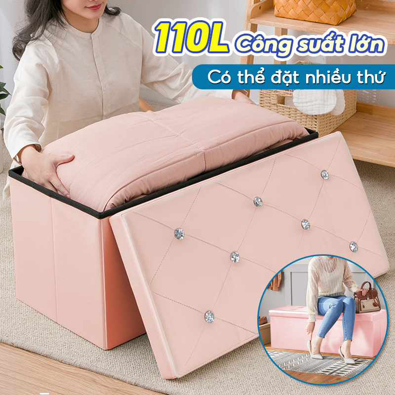 【2023New】Ghế hộp đựng đồ đa năng tích lớn Hộp đựng đồ làm ghế ngồi Hộp đựng đồ gấp gọn Ghế đựng đồ đa năng chịu lực tốt