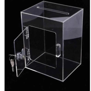 Thùng phiếu, hòm phiếu, hòm bốc thăm, hòm từ thiện mica, có ổ khóa