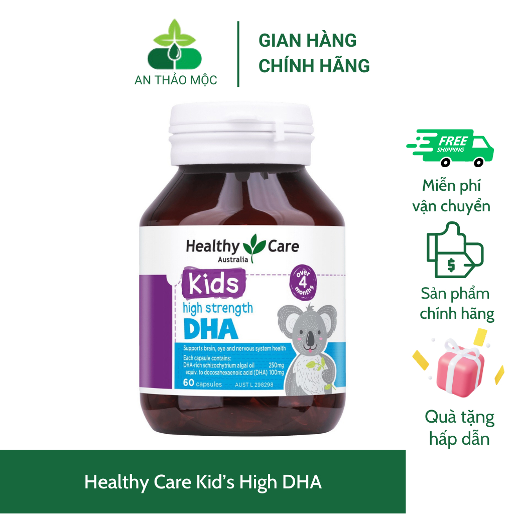 Viên Bổ Sung DHA Cho Bé Healthy Care Kid’s High DHA , Bổ Sung Omega 3  - Úc