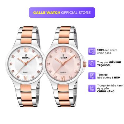 Đồng hồ nữ Festina Watch F20612 mặt kính Mineral, chống nước 5 ATM, dây thép đeo tay cao cấp chính hãng Thụy Sĩ