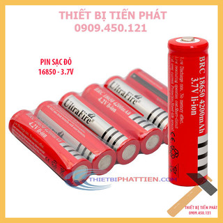 Pin sạc 3.7v 16850 đỏ ultra fire xịn dùng cho quạt, đèn pin, bóng đèn đa năng tiện lợi