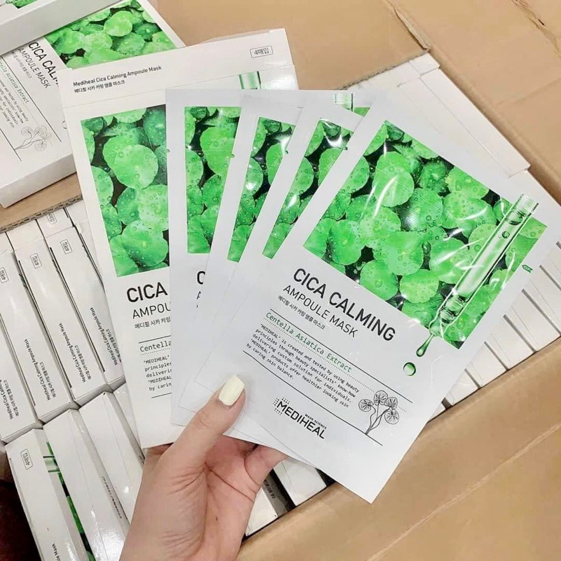 Mặt Nạ Rau Má Cica Calming Amplou Mask