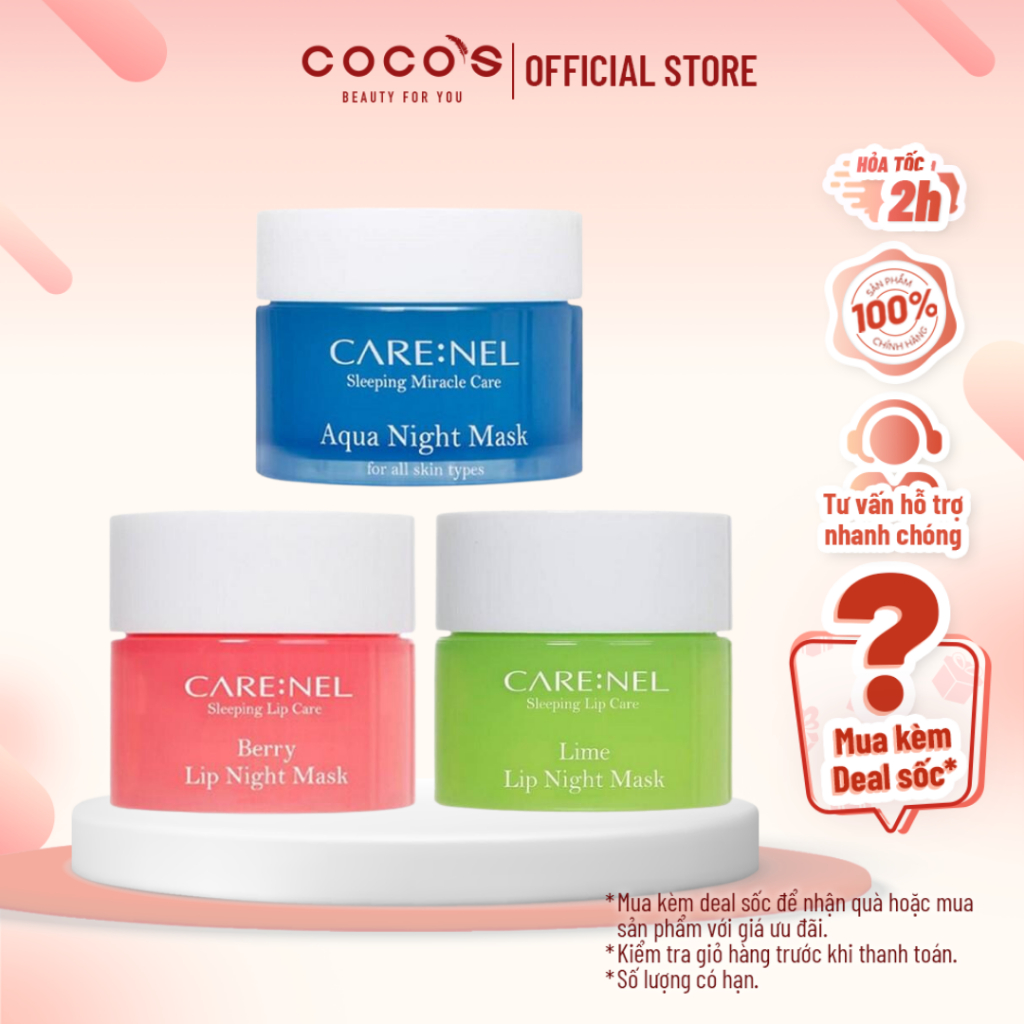 Mặt nạ ngủ mặt/môi mini CARE:NEL Lip Sleeping Mask 5g