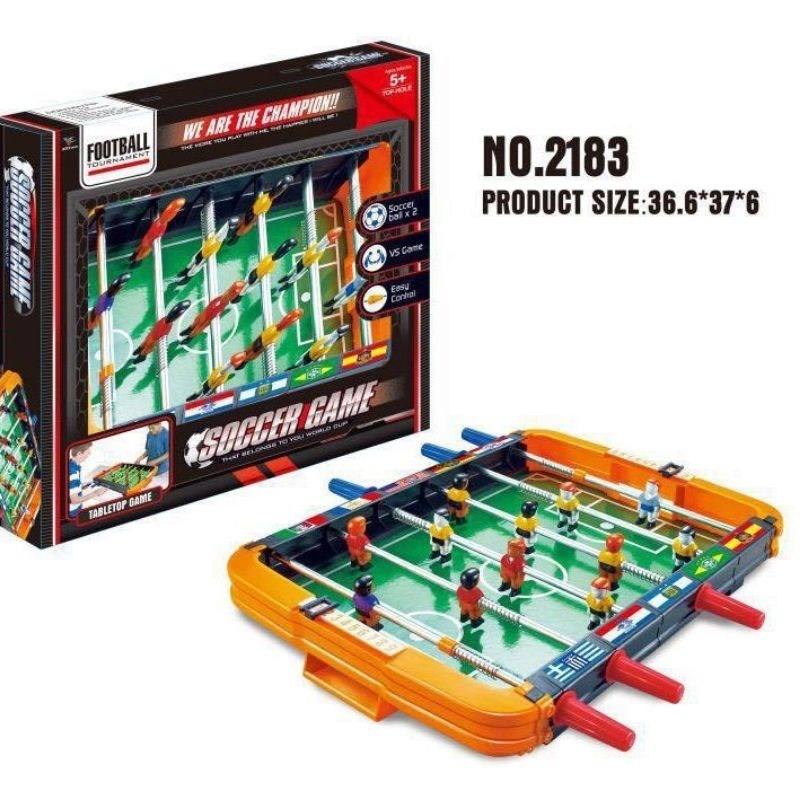 Đồ chơi bi lắc vui nhộn cho trẻ, bàn bóng đá nhiều kích cỡ cho 2 người chơi, 6 tay cầm chắc chắn, 2 bóng kèm theo