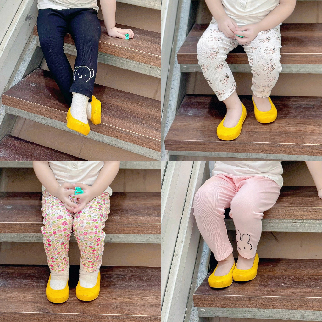 SET 4 quần legging tăm mix quần dệt sợi siêu xịn siêu sang , quần áo trẻ em , quầng dài bé gái , legging tăm