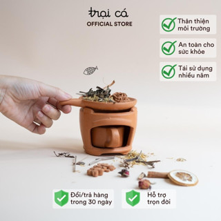 Bếp Xông Thảo Mộc Đất Nung Lê Đức Hạ, Đất Nung Tự Nhiên, Mang Cảm Giác Thư Giãn Trại Cá Home