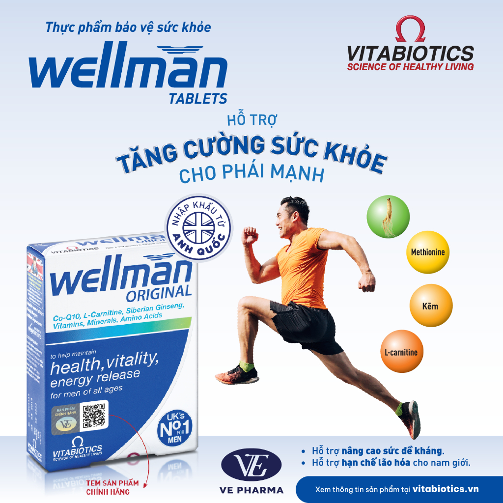 Bộ Sản Phẩm Vitabiotics OSTEOCARE Giúp Xương Chắc Khỏe 30 Viên Và WELLMAN Tăng Cường Sức Khỏe Nam Giới 30 Viên