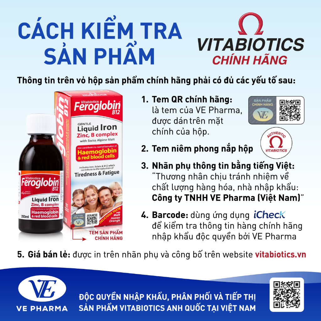 Bộ Sản Phẩm Vitabiotics Cho Bé OSTEOCARE Chắc Khỏe Xương 200ML Và FEROGLOBIN B12 Bổ Sung Sắt 200ML
