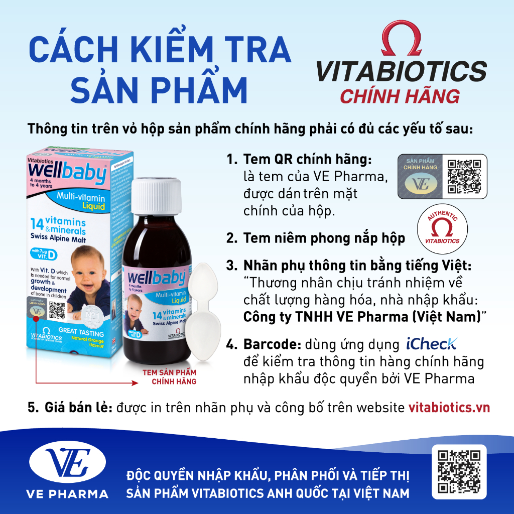 Bộ Sản Phẩm Vitabiotics Cho Bé OSTEOCARE Chắc Khỏe Xương 200ML Và WELLBABY Tăng Cường Sức Đề Kháng 150ML