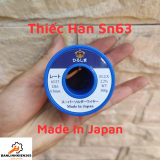 Thiếc hàn sn63 japan hiroshima-nhẹ lửa mối hàn bóng đẹp-cuộn 500gam