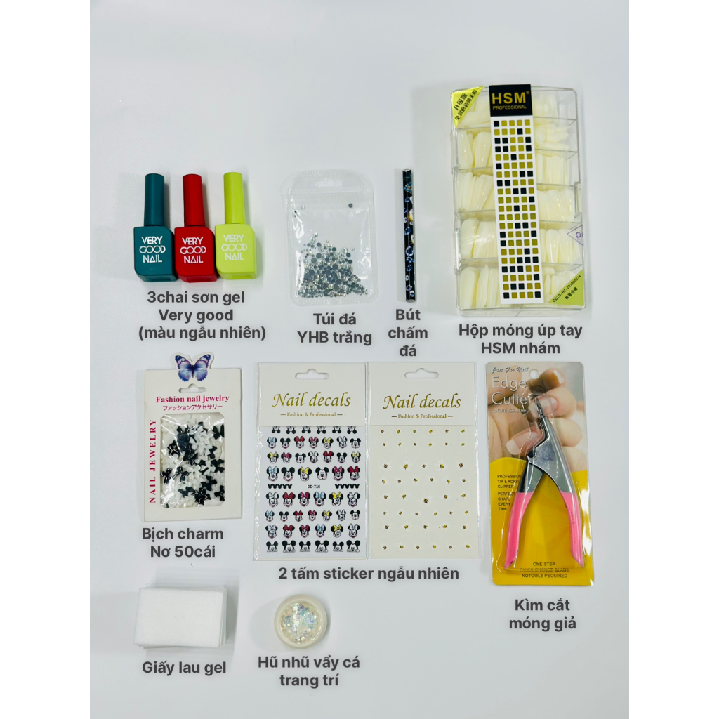 Bộ làm nail tại nhà,combo nail cá nhân cơ bản 24 món