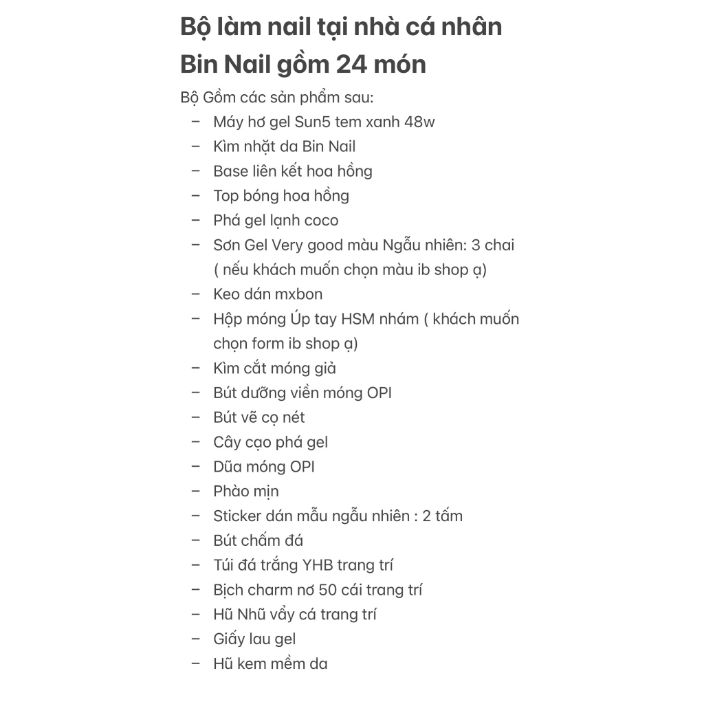 Bộ làm nail tại nhà,combo nail cá nhân cơ bản 24 món