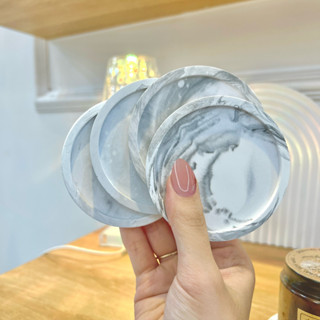 Khay Lót Ly Vân Đá MESMERIC Khay Decor , Khay Đựng Nến Thơm Quà Tặng Trang Trí