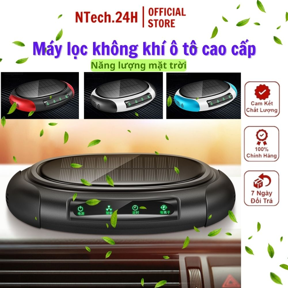 Máy lọc không khí ô tô Kantu KJ01 ion âm năng lượng mặt trời, máy khử mùi diệt khuẩn ô tô giảm triệt để mùi khó chịu