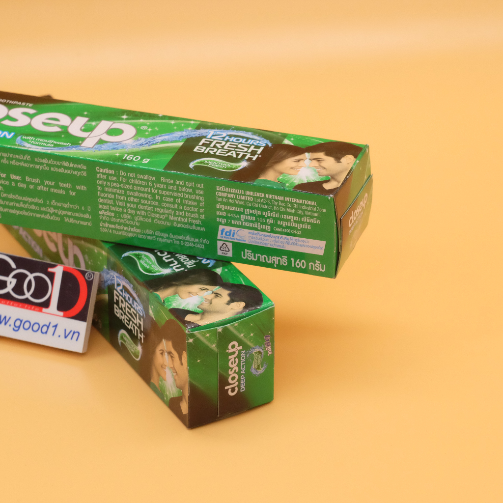 Kem Đánh Răng Closeup Thái Lan 30g- 160g Hương Bạc Hà The Mát