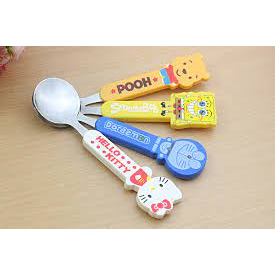 Bộ đũa thìa inox cán nhựa cho bé