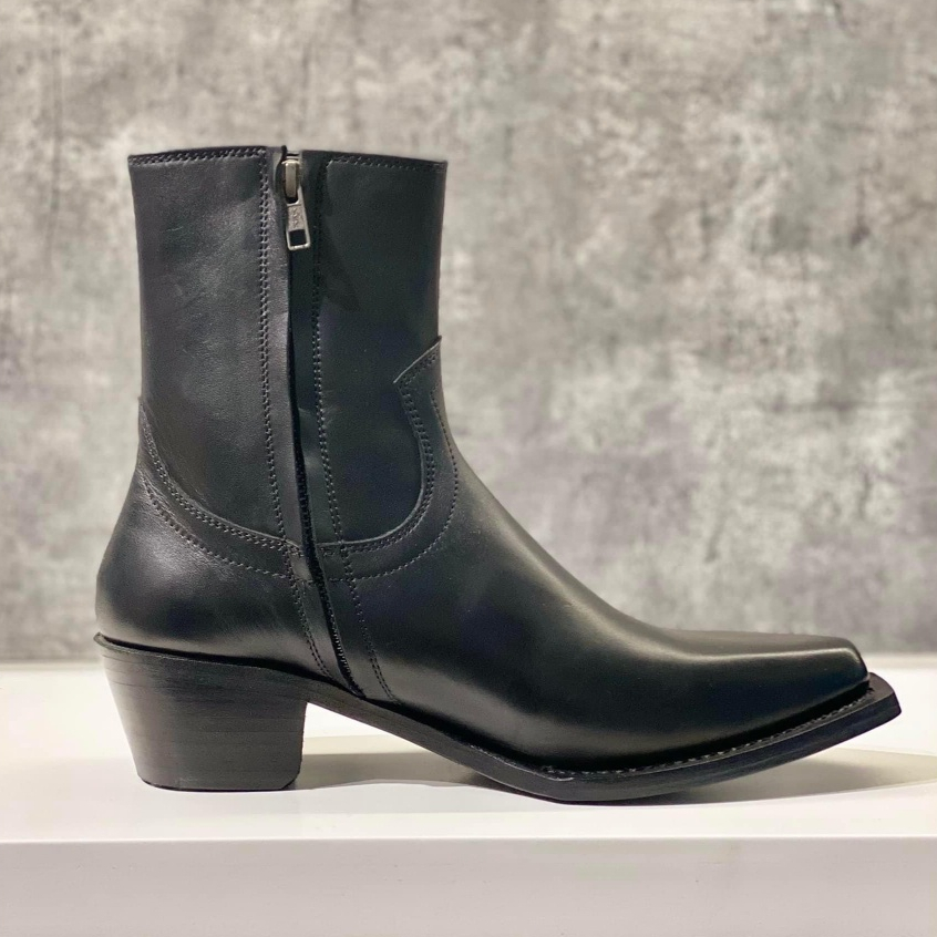 Giày SANTIAGO Boots Da Bò Nguyên Tấm Nhập Khẩu Đế Gỗ Cao 5cm
