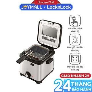 Nồi chiên ngập dầu Lock&Lock EJF716SLV 1.5 lít - Hàng chính hãng, có nắp kính ngăn dầu bắn ra ngoài - JoyMall