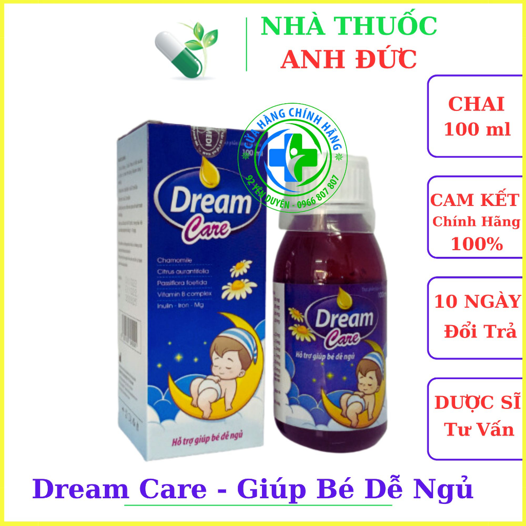 Dream Care hỗ trợ bé ngủ ngon giấc, giảm tình trạng quấy khóc về đêm - chai 100ml [Chính Hãng]
