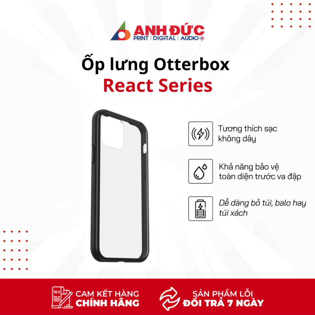 Ốp Lưng Chống Sốc OtterBox React Series Dành Cho iPhone 12/12 Pro - Hàng chính hãng