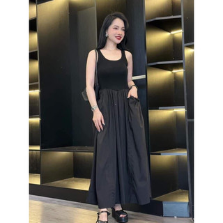 VÁY BALO  NÂU ĐEN PHỐI CHÂN THÔ