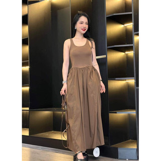 VÁY BALO  NÂU ĐEN PHỐI CHÂN THÔ