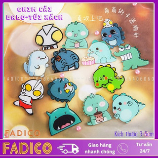 Trâm cài balo,ghim cài balo túi xách,Sticker cài hình KHỦNG LONG dễ thương,kích thước 3-5cm nhựa acrylic-FADICO